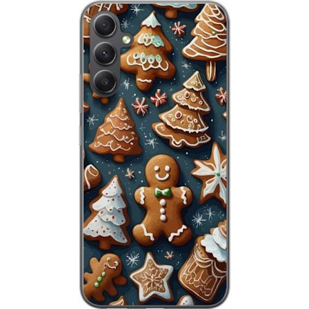 Yhteensopiva Puhelinkuori Samsung Samsung Galaxy A25 Piparkakkutaikina muotoiltu puiksi, miehiksi ja tähdiksi, koristeltu sokerikuorrutteella kodikka