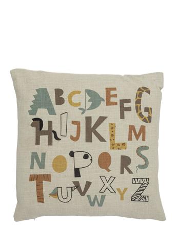 Memmo Cushion, Nature, Cotton Home Kids Decor Cushions Multi/mønstret Bloomingville*Betinget Tilbud