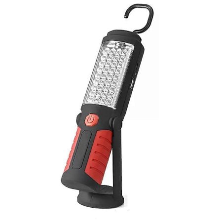 Kraftfull 36+5 LED 3000 Lumen Bärbar Uppladdningsbar Arbetslampa med Justerbart Fäste, Krok och Magnetisk Bas