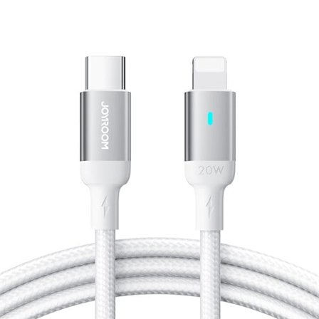Joyroom Extraordinary Series A10 Lightning / USB-C PD 20W-kabel 1,2 m - hvit