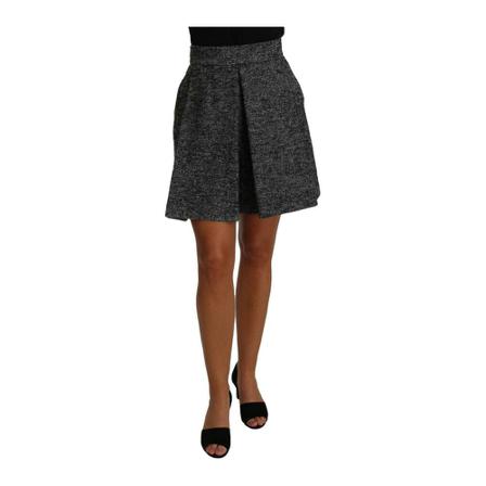 Dolce & Gabbana A-Line Wool Tweed Nederdel Grå, Dame