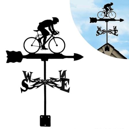 Havevejrfløj Dekorativ Fløj Hest Cykel Cyklist Silhuetter Kreative Skulpturer Vejrhane Retningsindikator Vejrfløj - WELLNGS