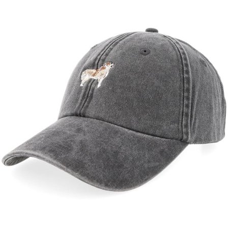 Iconic - Svart unconstructed Keps - Golden Retriever Dog Vintage Washed Black Dad Cap @ Hatstore