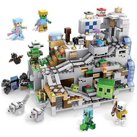The Small Mountain Cave Model Building Blocks With My World Action Figures Bricks Set Gifts Toys For Children Kids Boys Girls