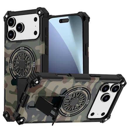 Camouflage MagSafe Ring Kickstand Skal för Apple iPhone 17 Pro Max