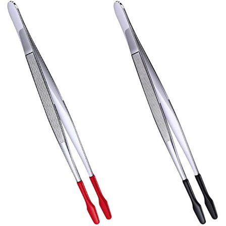2 stk. gummispids pincet PVC-belagt blød spids pincet blød flad spids laboratorium hobby industri håndværk pincet værktøjer