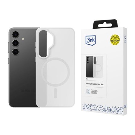 3mk Smoke MagCase for Samsung Galaxy S25 - hvit-gjennomsiktig