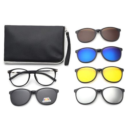 Polarisert magnetisk klips på solbriller Solbrillesett med veske