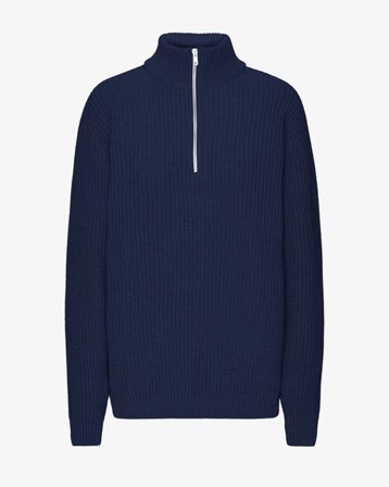 Merino Quarter Zip - Marine Blue - Female - XL
