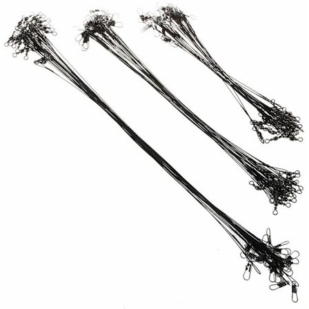 60 stk rustfritt stål fiskesnøre fortom 15/23/30 cm svart