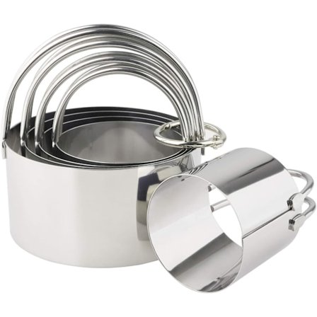 Biscuit udstikkersæt i rustfrit stål, runde kageudstikkere med håndtag, professionelle bagedejsværktøjer