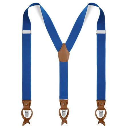 Szerokie niebieskie przemienne szelki dla mężczyzn - Szelki na klipsy