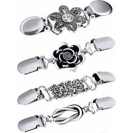 4-delt Vintage Trøje Sjal Clips Retro Cardigan Broche Clips-FX-
