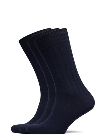 Slhpete 3-Pack Cotton Rib Sock Blue Selected Homme
