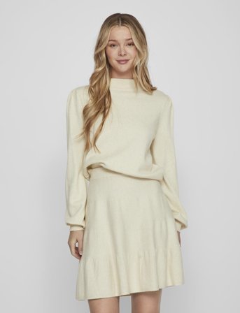 Vila Viril Turtle-Nk Balloon L/S Top - Noos - Beige - XXL