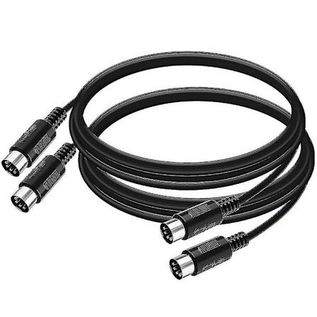 2-pack 5-pin Din Midi-kabel, 3-fot hane till hane 5-pin Midi-kabel för Midi-keyboard, keyboard Synth