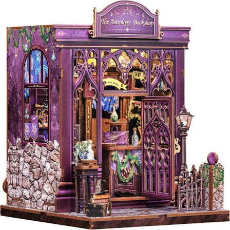 Kirjanurkkaussarja - DIY Nukkekodin Pienoiskoossa oleva Talosarja Aikuisille Rakennettavaksi Mallisarjat 3D Palapeli Puinen Kirjatuki Kirjahyllyn 