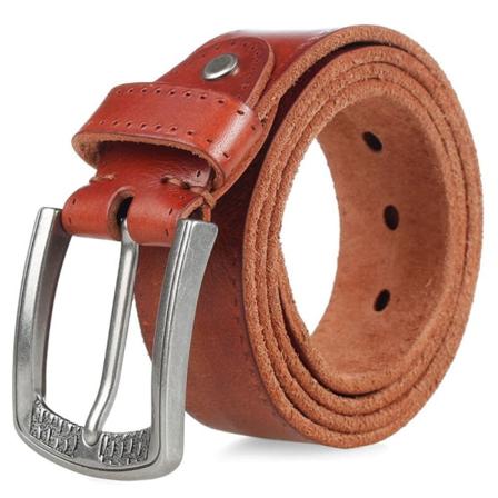 Herrebælte Naturskind Koskindsbælte RØD&BRUNT 115CM RED&BROWN 115CM