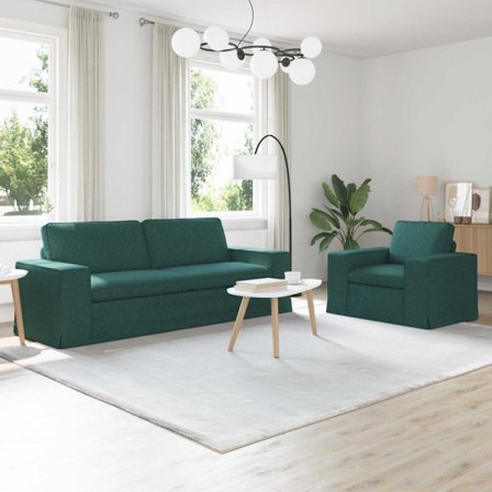 Soffa 180cm 2 pcs Mörkgrön Metall