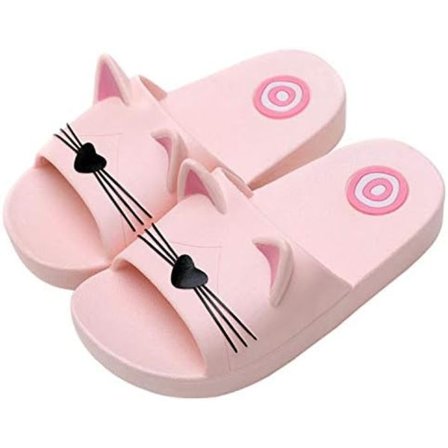 Barnslippers Dusjslippers Jente Gutt Sommer Sklisikre Flate Flip Flops Hjemmeslippers Kvinner Menn Sandaler Basseng og Strand Barne Sko Rosa 25-26