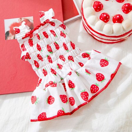 Lemmikkimansikka mekko Lemmikkikoiran vaatteet PINK M