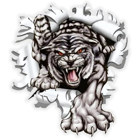 (15x17cm)Bilsticker, iSpchen Bilsticker Tigerhoved Mural Hu