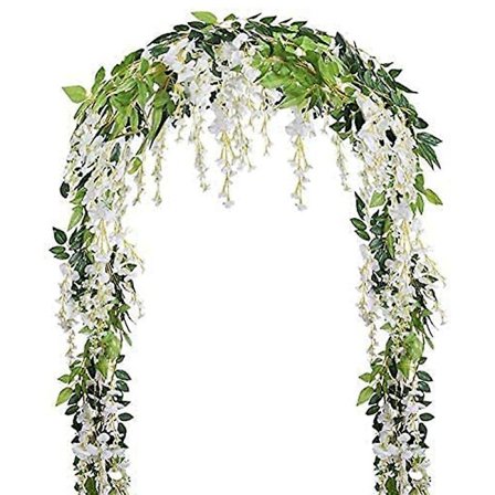 2 kpl 7ft/kpl Tekokeinotekoinen Wisteria-köynnös, Kukkaköynnös Wisteria-köynnös Rattan Riippuvat Kukat Ulkokäyttöön