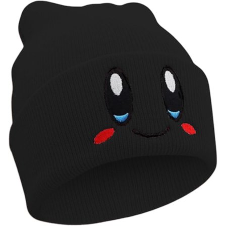 Håndlaget - Kirby Beanie Voksenstørrelse Anime Hat Tilbehør Kawaii, med pent brodert mønster, Medium