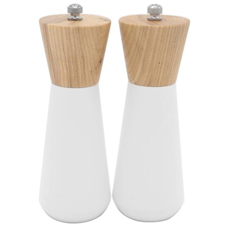 2-pack Salt- och Pepparkvarnset, Manuell Salt- och Pepparkvarn - Träskakare Saltkvarn Trä