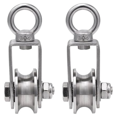 2 stål taljer med indre kulelager Rustfrie stål skiver for tau