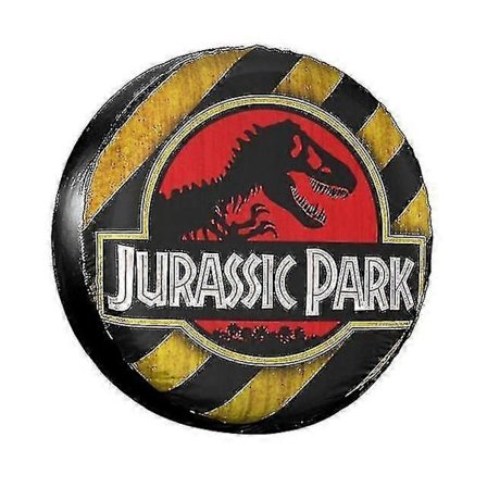 Jurassic Park Logo Gul Reservdäcksskydd för Jeep Mitsubishi Pajero Jätte Dinosaurus Bilhjulsskydd 14'' 15'' 16'' 17'' Tum - WELLNGS