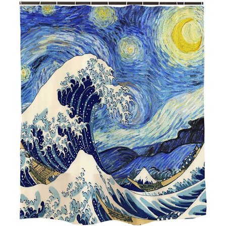 Van Goghin Tähtitaivas - Suihkuverho Kylpyhuoneen Tarvikkeet