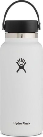 HydroFlask Wide Mouth Flex juomapullo, 946 ml, valkoinen