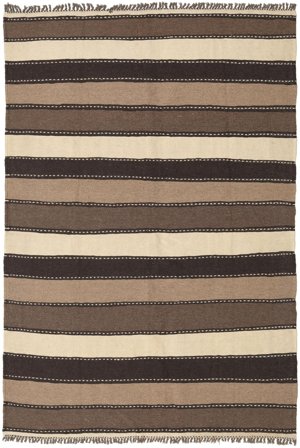 Handgewebt Persischer Kelim Teppich 140X205 Braun/Beige