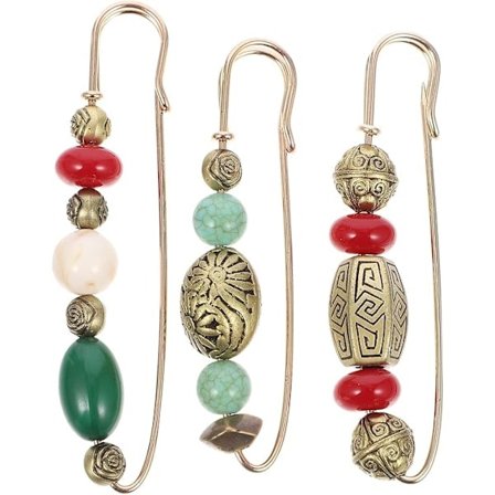 [NT] 3 st Vintage Broscher Säkerhetsnålar Extra Stora Säkerhetsnålar Retro Slagnålar för Halsdukar Filtar Kjolar Kilts Stickade Hantverk