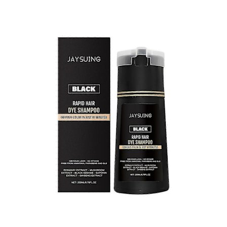 Svart Direkt Schampo för Män - Vårdande, Lätt att Använda, Naturlig Hårfärg, 200ml