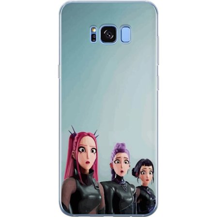 Kompatibel Mobilcover til Samsung Samsung Galaxy S8 Tre animerede kvinder med farverigt hår i futuristisk stil og overraskede udtryk
