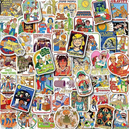 Retro klistermärken - 50 st