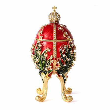 Vintage håndmalt Faberge Egg Style hengslet smykkeskrin med rik emalje og glitrende rhinestones, unik gave til hjemmedekor