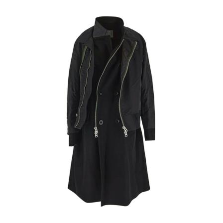 Sacai Nylon Twill Mix Frakke Sort, Herre Uldfrakker