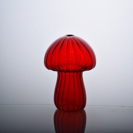 Soppformet blomstervase Gjennomsiktig glassvase RØD