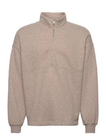 Anf Mens Sweatshirts Sweat-shirt Genser Beige Abercrombie & Fitch*Betinget Tilbud