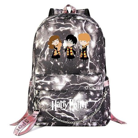 Harry Potter Rygsæk til Teenagere - Moderigtig Skoletaske til Drenge og Piger - Tegneseriedesign med Stor Kapacitet til Rejser - Studenter Casual
