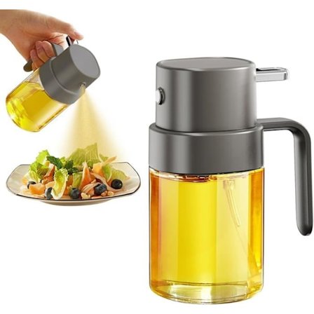 Matoljesprøyte, 200 ml (6,8 OZ), for Airfryer, kjøkken, BBQ, utendørs camping (grå)