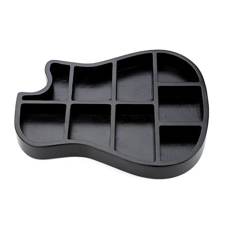 Tre Gitarformet Oppbevaringsboks Gitarplekterholder Gitarutstyr Organiserer