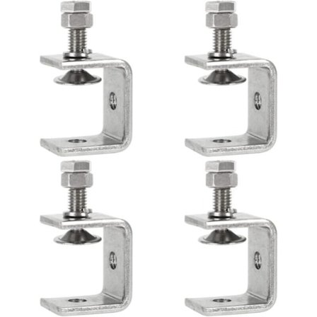 Robuste rustfri ståltænger, 4 stk. C-tvinger, 0-25 mm robuste C-tænger, træbearbejdnings-fikseringstænger, tigertvinge med stor kæbe til træarbejde, 