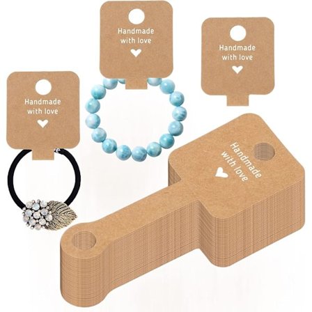 100 stk. Halskæde Visningskort Smykker Armbånd Visningskort Kraftpapir Smykkevisning til Halskæder, Armbånd, Fodlænker, Hårringe, Smykker