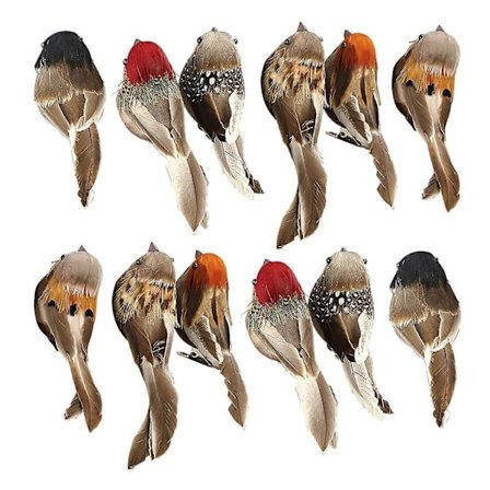 12 kpl Höyhenlintuja Keinotekoinen Vaahto Mini Rakkauslinnut Ulkolintujen Ruokinta-automaatti Houkuttelee