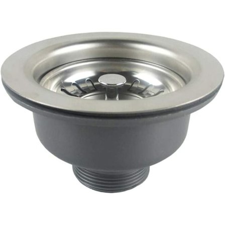 Vasksi, rustfrit stål, uden overløb, kurv ø 110 mm 1½", rustfrit stål + ABS-afløb + kurv