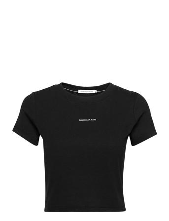 Micro Branding Crop Rib Top Black Calvin Klein Jeans